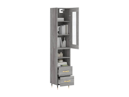 Buffet haut Ventoriq gris 34.5x34x180 cm Bois d'ingénierie ERZY48391