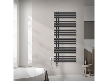Radiateur électrique pour salle de bain Ventoriq 600x1400mm Anthracite résistance 1200W XCCF62241