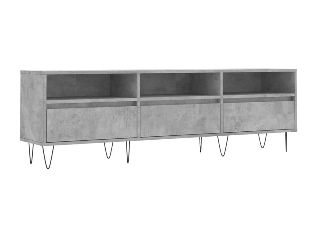 Meuble TV gris béton 150x30x44.5 cm bois d'ingénierie GRXW12198