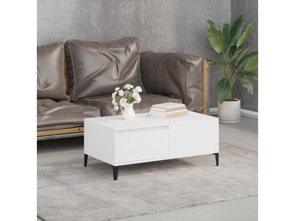 Table basse Blanc 90x50x36.5 cm Bois d'ingénierie QXWB76781