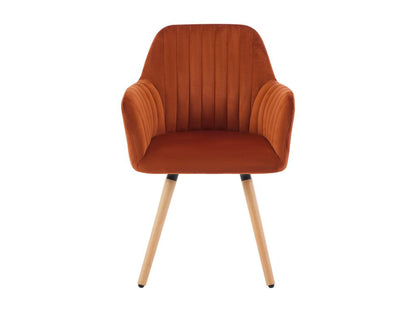 Lot de 2 chaises avec accoudoirs en velours et métal effet bois - Ventoriq XGYX53799