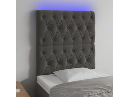 Tête de lit à LED Gris foncé 80x7x118/128 cm Velours GKGH12325