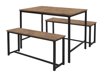 3 Pièces meubles de salle à manger cuisine 1 table 2 banquettes chêne rustique KEUS32663