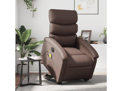 Fauteuil inclinable de massage électrique marron similicuir HOCG80724