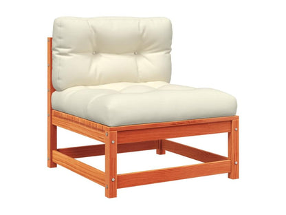 Salon de jardin 8 pièces avec coussins marron cire bois pin massif XCYY65793