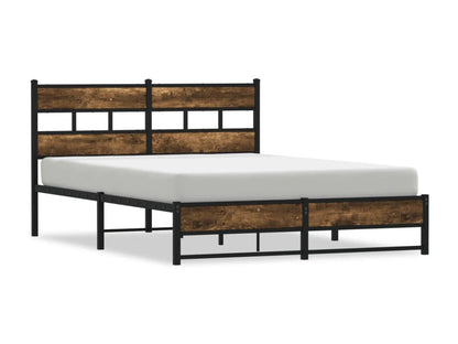 Cadre de lit en métal sans matelas chêne fumé 160x200 cm DOZN95442