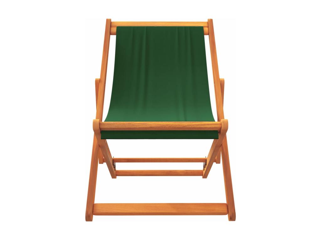 Chaises de plage pliables lot de 2 vert tissu JDVL69588