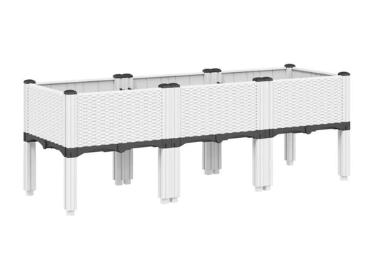 Jardinière avec pieds blanc 120x40x42 PP NMNY84756