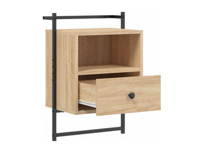 Table de chevet murale 2 pièces chêne Ventoriq 40x30x61 cm QMDO60900