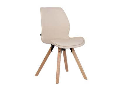chaise salle à manger - Similicuir / Bois - Crème - Ventoriq JZIG05581