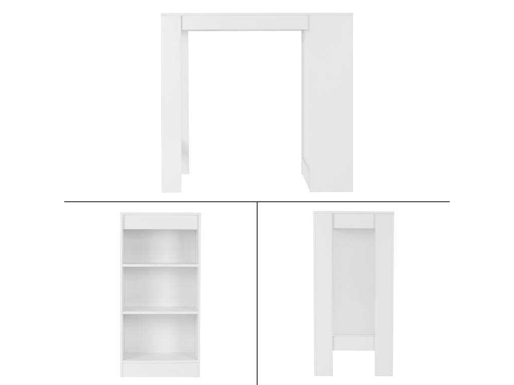 Table bar table mange-debout table Ventoriq comptoir blanc 110x50x103cm Ventoriq XJQA51864