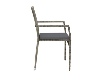 Chaises de jardin avec coussins 4 pièces Résine tressée Gris ASOO12802