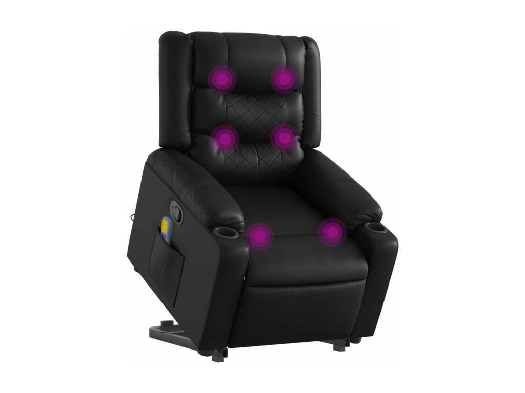 Fauteuil inclinable massant Noir Similicuir STNC00756