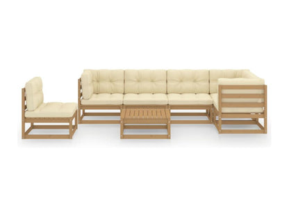 Salon de jardin 7 pcs avec coussins Bois de pin massif MBCI25871