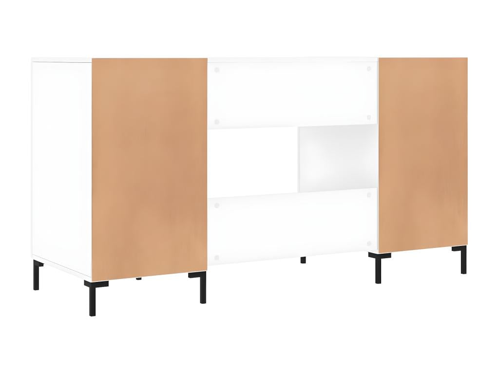 Bureau Blanc brillant 140x50x75 cm Bois d'ingénierie HSPE42987