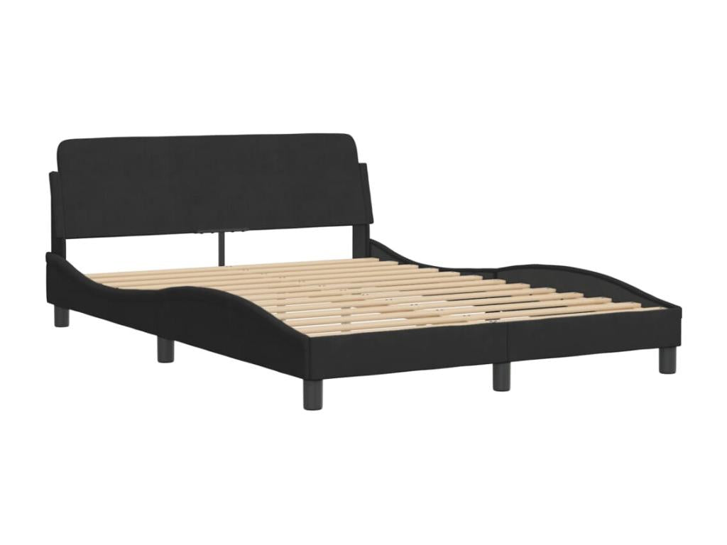 Lit avec matelas noir 140x200 cm velours VCRU20516