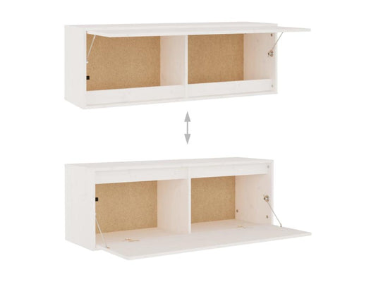 Meubles TV 6 pièces Blanc Bois massif de pin UZFD18100