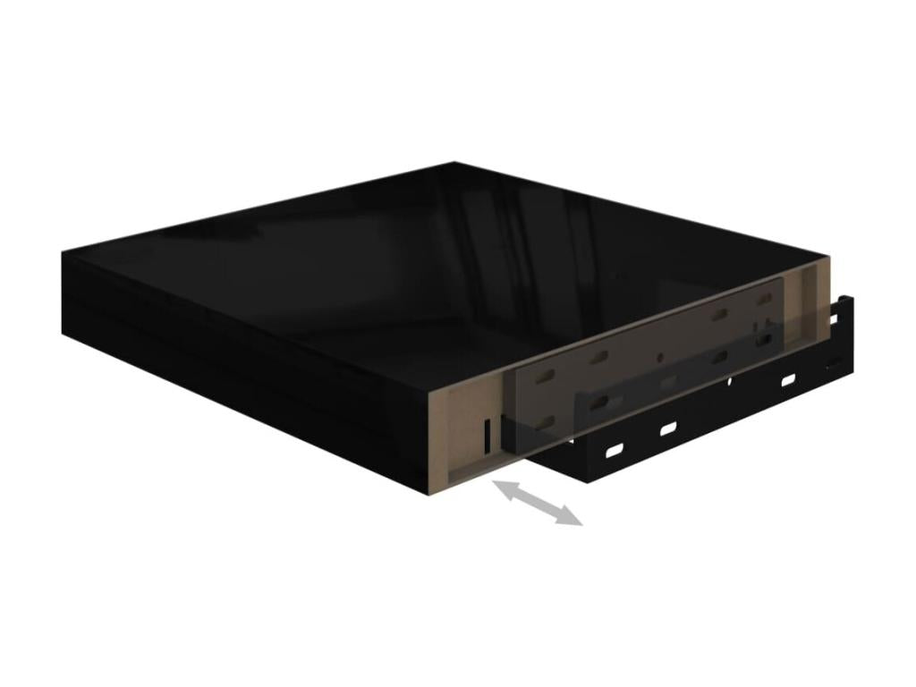 Étagère murale flottante Noir brillant 23x23.5x3.8 MDF NBEM41466