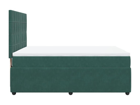 Sommier à Ventoriq de lit et matelas Vert foncé 160x200cm Velours JKKP43556
