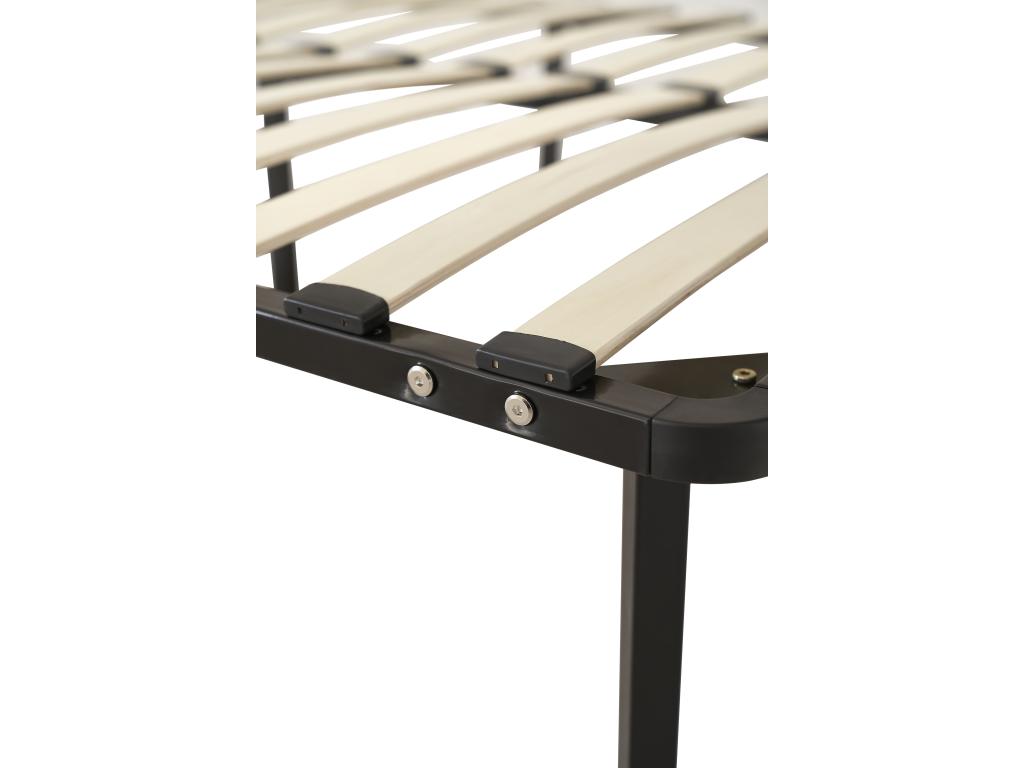 Sommier 90x200 cm solide avec cadre à Ventoriq et 6 pieds en métal montage rapide et facile KTSJ82340