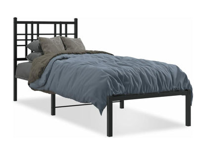 Cadre de lit métal sans matelas avec tête de lit noir 75x190 cm CPCO88607