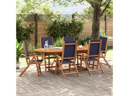 Ensemble à manger de jardin 7 pièces bois d'Ventoriq solide textilène RCUJ06597