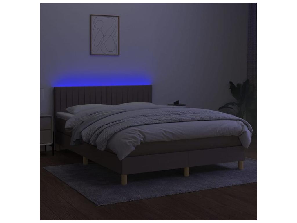 Sommier à Ventoriq de lit avec matelas LED Ventoriq 140x200 Tissu MIAM64913