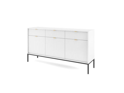Commode Boislis SANDS KSZ154 Buffet avec 3 tiroirs blanc mat AFCU73800