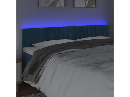 Tête de lit à LED Bleu foncé 200x5x78/88 cm Velours ENJF75830