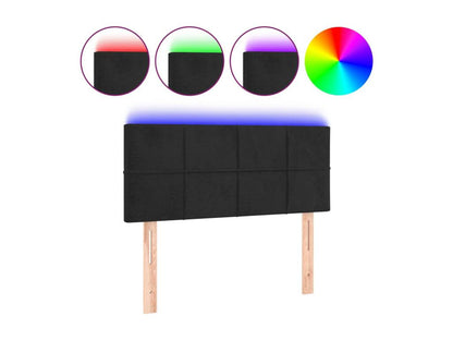 Tête de lit à LED Noir 100x5x78/88 cm Velours CLPR88285