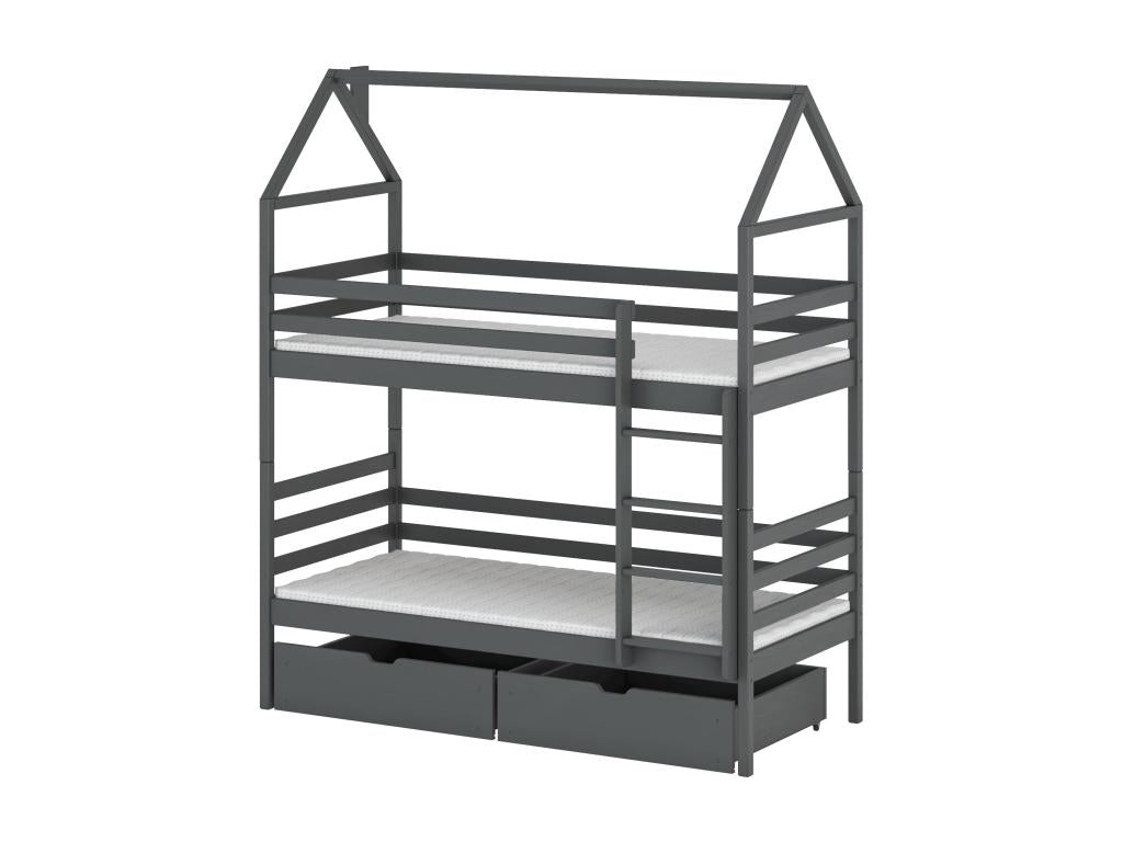 Lit cabane Ventoriq HB012 90x180 cm Graphite VLZQ60863