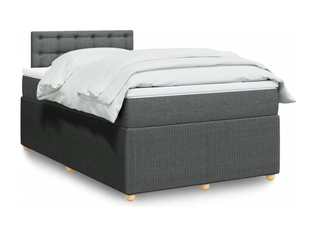 Sommier à Ventoriq de lit avec matelas Gris foncé 120x200cm Tissu QSKX85074