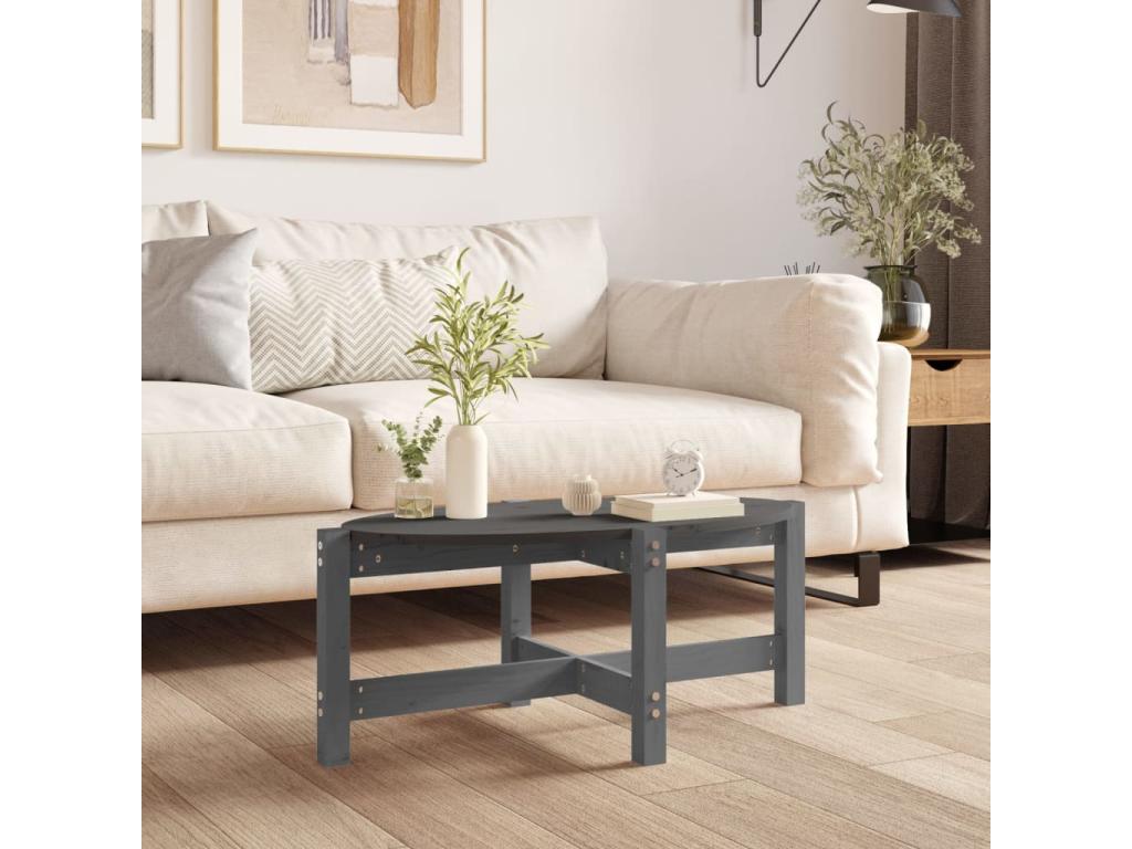 Table basse Gris 87x48x35 Bois massif de pin VIQB74425