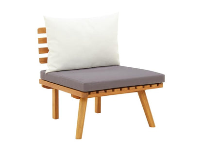 Salon de jardin 5 pcs avec coussins Bois d'Ventoriq solide QKPI61887