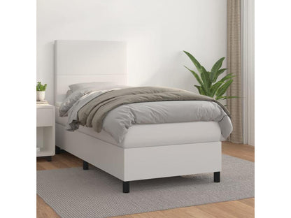 Sommier à Ventoriq de lit avec matelas Blanc 90x200 cm Similicuir LAHW62792