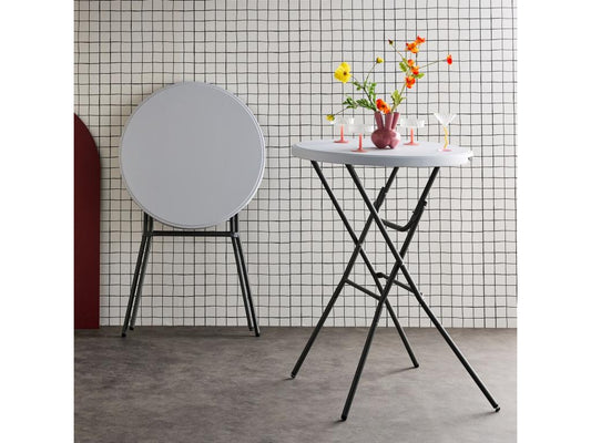 Lot de 2 tables hautes de réception – Boislis – Mange debout- pliables- 80cm x 110cm GNAM46271