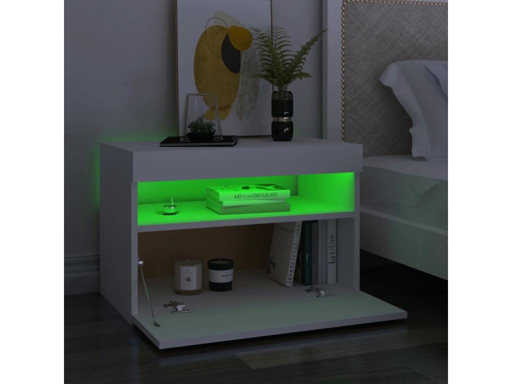 Meubles TV avec Ventoriqères LED 2 pcs Blanc 60x35x40 cm TJMR27682