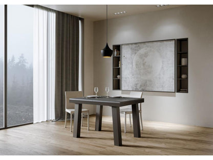 Table extensible 90x120/380 cm Bridge Evolution Gris Béton cadre Anthracite OFPD45078