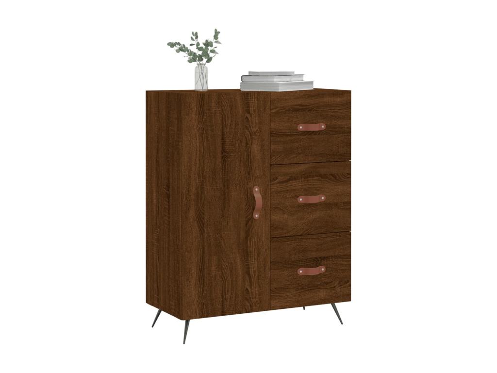 Buffet chêne marron 69.5x34x90 cm bois d'ingénierie ZHJA87358
