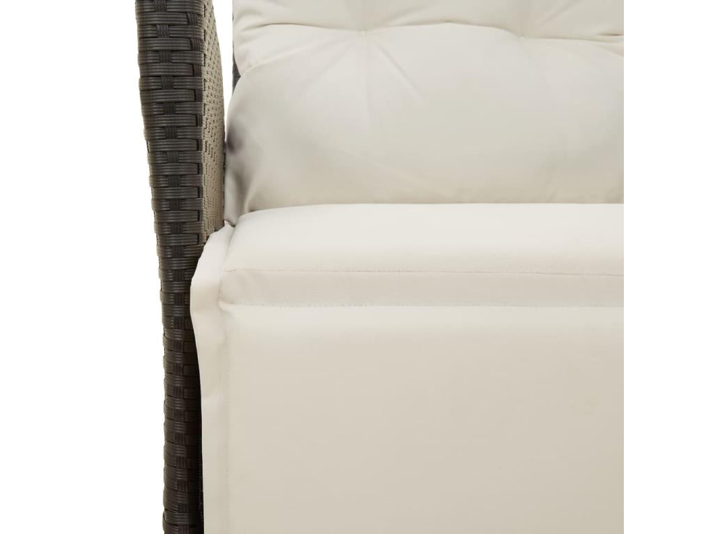 Ensemble à manger de jardin coussins 5 pièces Noir Résine tressée XTXL63585