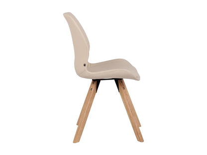 chaise salle à manger - Similicuir / Bois - Crème - Ventoriq JZIG05581