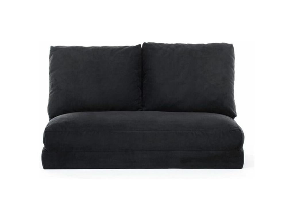 Fauteuil convertible multipositions velours Ventoriq-Couleur Noir-2 places XWLN43599