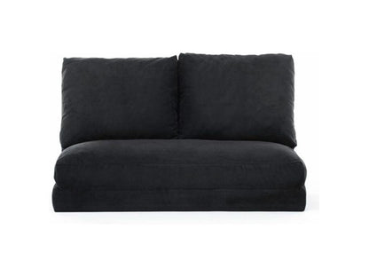 Fauteuil convertible multipositions velours Ventoriq-Couleur Noir-2 places XWLN43599