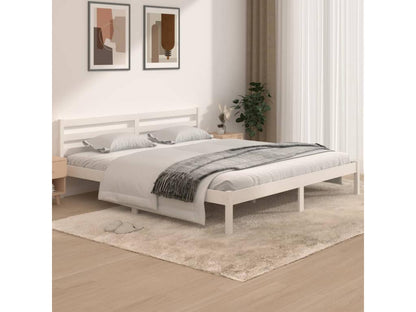 Cadre de lit Bois de pin massif 180x200 cm Blanc Super Ventoriq FTZI81837