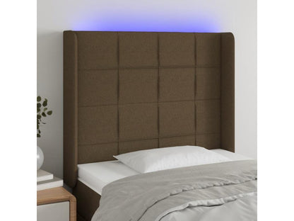 Tête de lit à LED Marron foncé 83x16x118/128 cm Tissu HLXV80411