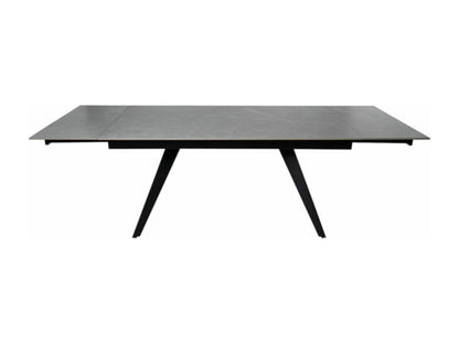 Table rectangulaire extensible plateau porcelaine et pieds métal noir Lumenao-Couleur Gris-Largeur 180/220/260 cm LBOK55374
