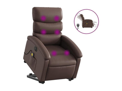 Fauteuil inclinable de massage électrique marron similicuir HOCG80724