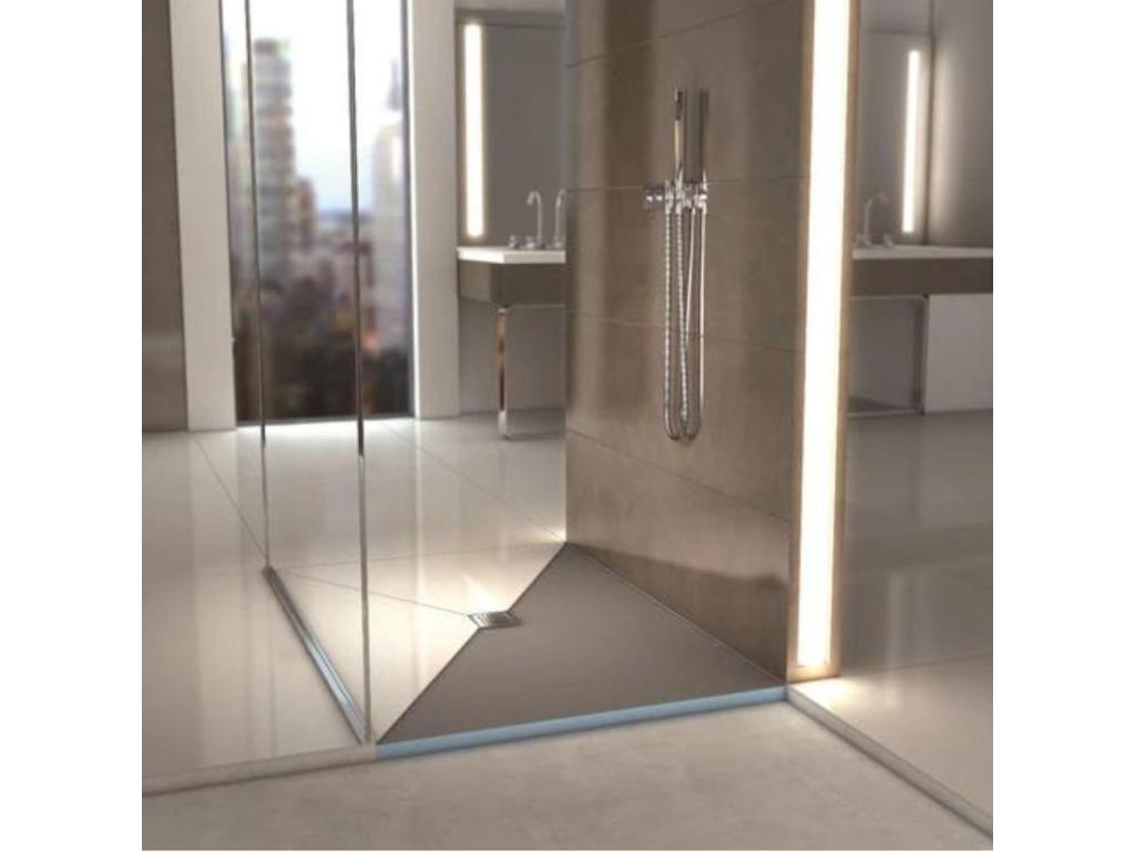 Receveur de douche à carreler 150x150 Ventoriq Primo écoulement centrée bonde horizontale Ventoriq d'étanchéité colle 320 NXEX13663