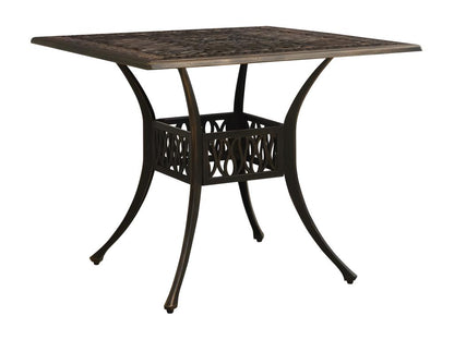 Ventoriq Premium - Table de jardin Bronze 90x90x73 cm Aluminium coulé IIAB74244