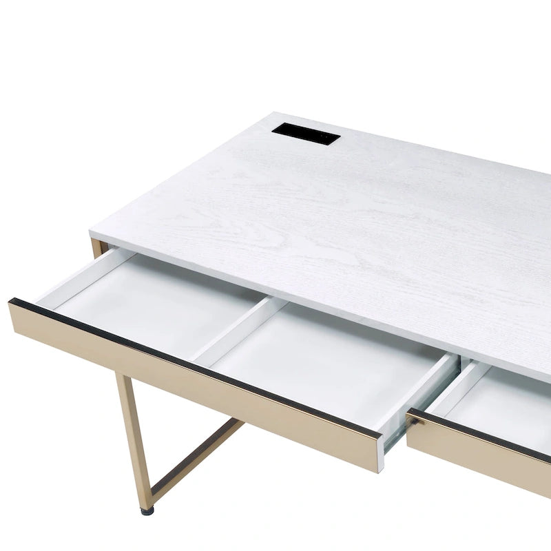 48-inch steel computer desk with charging ports